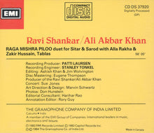 Load image into Gallery viewer, Ravi Shankar / Ali Akbar Khan : Raga Mishra Piloo (Duet For Sitar & Sarod) (CD, Album, RE)