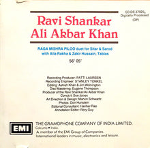Load image into Gallery viewer, Ravi Shankar / Ali Akbar Khan : Raga Mishra Piloo (Duet For Sitar & Sarod) (CD, Album, RE)
