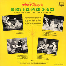 Load image into Gallery viewer, Various : Walt Disney's Most Beloved Songs From His Great Motion Pictures (LP, Album, Mono, RP)