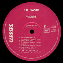 Load image into Gallery viewer, F.R. David : Words (LP, Album)