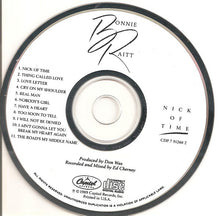 Load image into Gallery viewer, Bonnie Raitt : Nick Of Time (CD, Album)