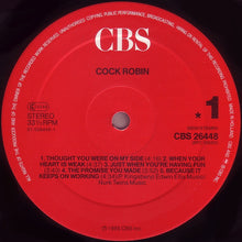 Load image into Gallery viewer, Cock Robin : Cock Robin (LP, Album)