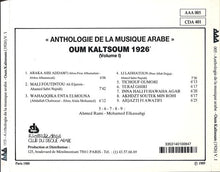 Load image into Gallery viewer, Oum Kalthoum : Oum Kaltsoum (1926) Volume 1 (CD, Comp)