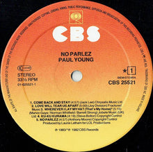 Load image into Gallery viewer, Paul Young : No Parlez (LP, Album, Sun)