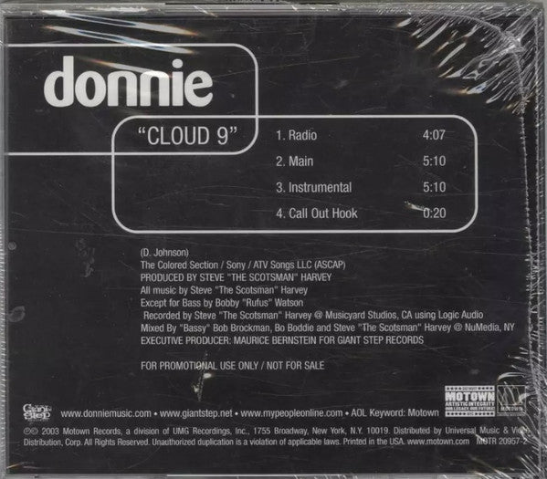 Buy Donnie : Cloud 9 (CD, Single, Promo) Online for a great price
