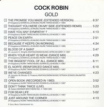 Load image into Gallery viewer, Cock Robin : Gold (CD, Comp, RP)