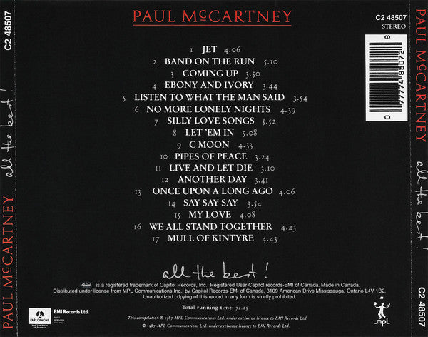 Buy Paul McCartney : All The Best ! (CD, Comp, RP) Online for a great price