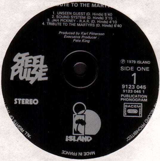 Buy Steel Pulse : Tribute To The Martyrs (LP, Album) Online for a great  price