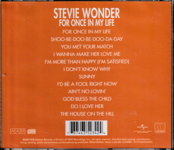 For Once In My Life - Album by Stevie Wonder