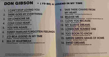 Load image into Gallery viewer, Don Gibson : (I'd Be) A Legend In My Time (CD)