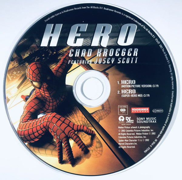 Chad Kroeger Featuring Josey Scott – Hero (2002, CD) - Discogs