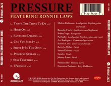 Load image into Gallery viewer, Pressure (19) Featuring Ronnie Laws : Pressure (CD, Album, RE, RM)