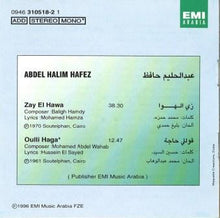 Load image into Gallery viewer, عبد الحليم حافظ = Abdel Halim Hafez* : زي الهوى = Zay El Hawa (CD, Album, RE)