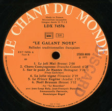 Load image into Gallery viewer, Le Bourdon avec Emmanuelle Parrenin, Jean-Loup Baly, Jean-François Dutertre, Dominique Regef : Le Galant Noyé - Ballades Et Chansons Traditionnelles Françaises (LP, Album, Gat)