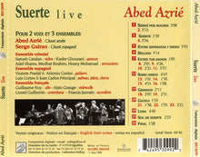 Load image into Gallery viewer, Abed Azrié : Suerte Live (CD, Album)