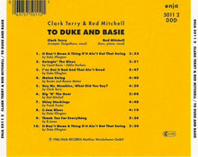 Load image into Gallery viewer, Clark Terry & Red Mitchell : To Duke And Basie (CD, Album, RE)