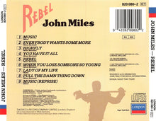 Load image into Gallery viewer, John Miles : Rebel (CD, Album)