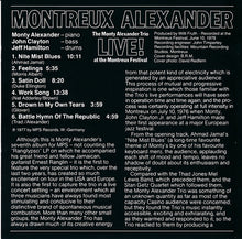 Load image into Gallery viewer, The Monty Alexander Trio : Montreux Alexander - Live! At The Montreux Festival 1976 (CD, Album, RE)