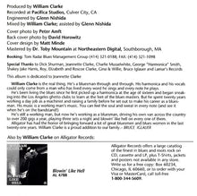 Load image into Gallery viewer, William Clarke : Serious Intentions (CD, Album)