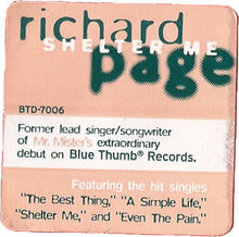 Load image into Gallery viewer, Richard Page : Shelter Me (CD, Album)