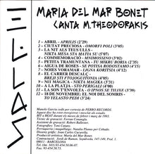 Load image into Gallery viewer, Maria Del Mar Bonet : El·Las - Maria Del Mar Bonet Canta M. Theodorakis (CD, Album)