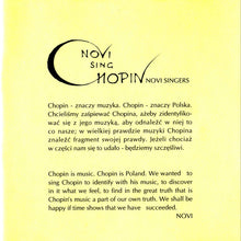 Load image into Gallery viewer, Novi Singers : Novi Sing Chopin (CD, Album)