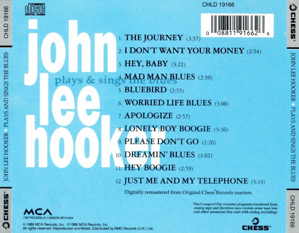 Buy John Lee Hooker : Plays & Sings The Blues (CD, Album, RE, RM