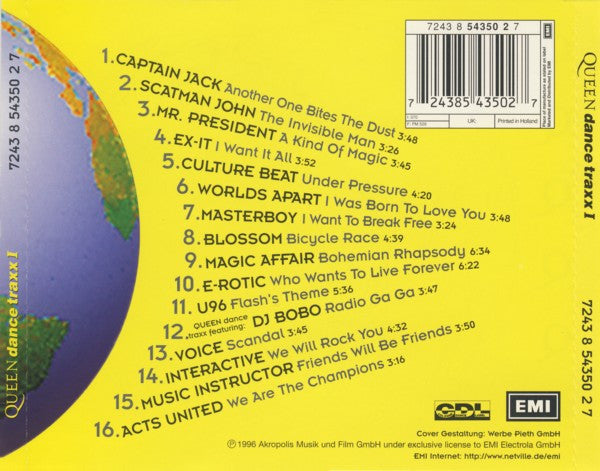 QUEEN **Dance Traxx I** 1996 ITALY CD U96 Captain Jack CULTURE BEAT Voice  EX-IT