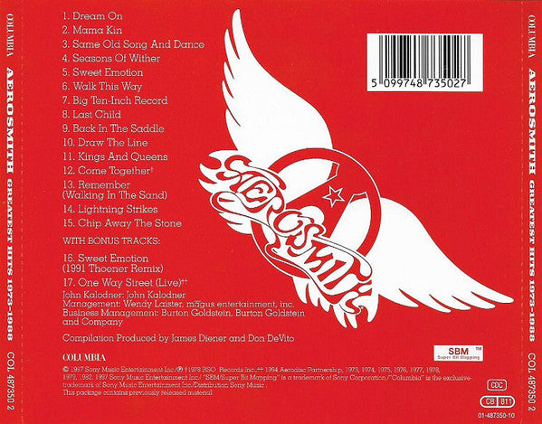 Buy Aerosmith : Aerosmith's Greatest Hits 1973-1988 (CD, Comp, RE, RM)  Online for a great price – Disc Jockey Music