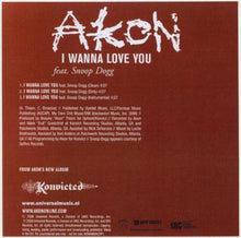 Load image into Gallery viewer, Akon Feat. Snoop Dogg : I Wanna Love You (CDr, Maxi, Promo)