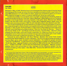 Load image into Gallery viewer, Ry Cooder : Paradise And Lunch (CD, Album)
