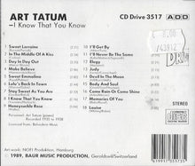 Load image into Gallery viewer, Art Tatum : I Know That You Know (CD, Album)
