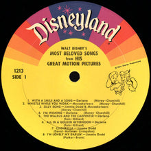 Load image into Gallery viewer, Various : Walt Disney&#39;s Most Beloved Songs From His Great Motion Pictures (LP, Album, Mono, RP)

