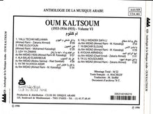 Load image into Gallery viewer, Oum Kaltsoum* : Oum Kalthoum (1933-1934-1935) Volume VI (CD, Comp)
