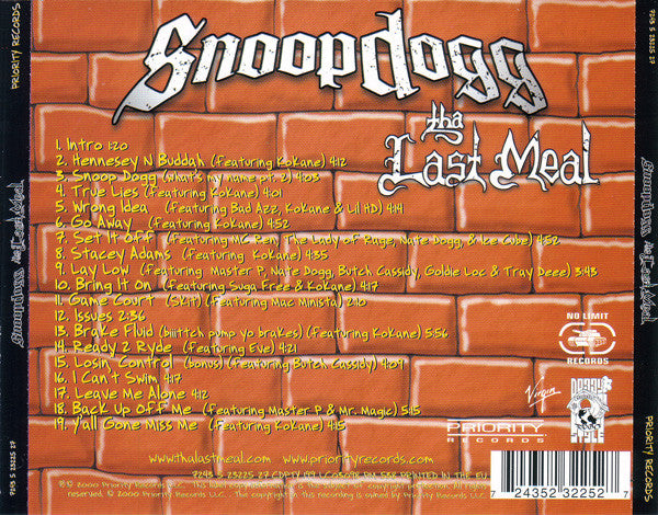 Buy Snoop Dogg : Tha Last Meal (CD, Album) Online for a