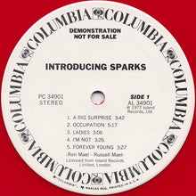 Load image into Gallery viewer, Sparks : Introducing Sparks (LP, Album, Promo, Red)
