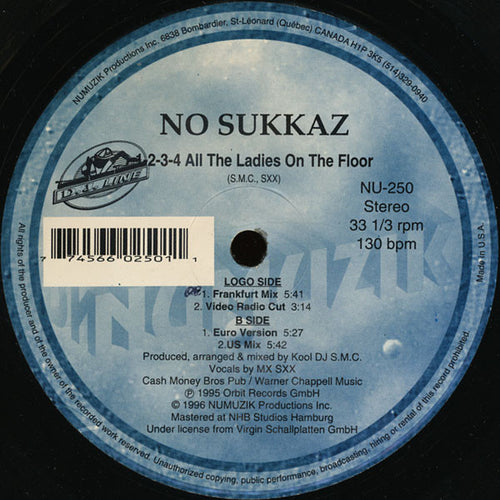 No Sukkaz : 1-2-3-4 All The Ladies On The Floor (12