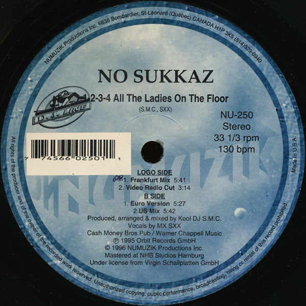 No Sukkaz : 1-2-3-4 All The Ladies On The Floor (12