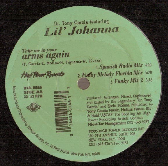 Dr. Tony Garcia* Featuring Lil' Johanna : Take Me In Your Arms Again (12