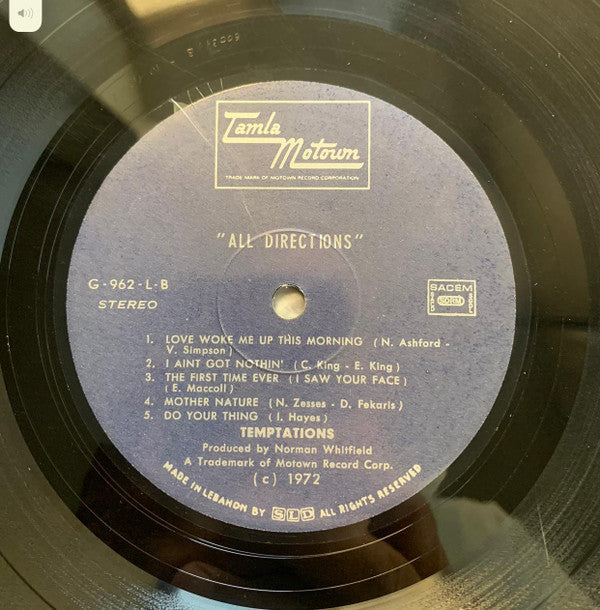 The Temptations – All Directions LP Amazon.com: All Directions - The Temptations [LP]: CDs & Vinyl