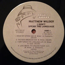 Load image into Gallery viewer, Matthew Wilder : I Don't Speak The Language (LP, Album)
