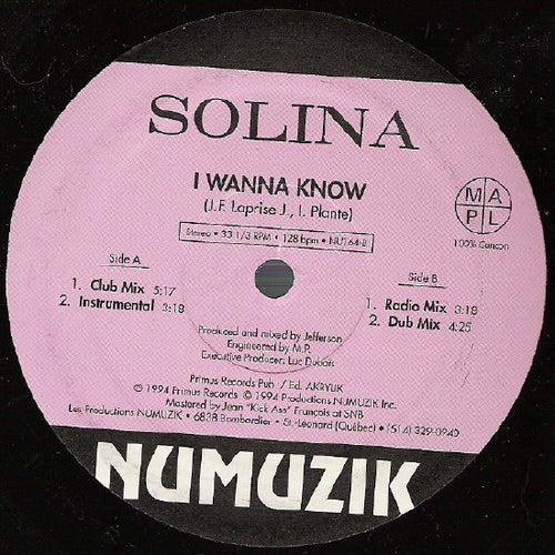 Solina : I Wanna Know (12