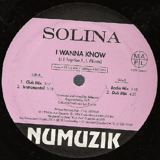 Solina : I Wanna Know (12