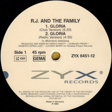 Load image into Gallery viewer, R.J. And The Family : Gloria (12&quot;)
