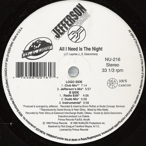 Jefferson Project : All I Need Is The Night (12