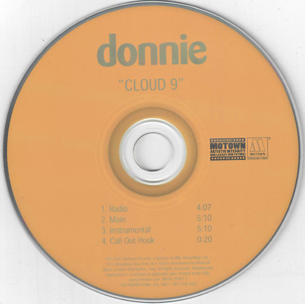 Buy Donnie : Cloud 9 (CD, Single, Promo) Online for a great price