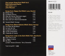 Load image into Gallery viewer, Ute Lemper, John Mauceri, RIAS Sinfonietta Berlin*, Jeff Cohen (2) : Sings Kurt Weill Vol. 2 (CD, Album, Club)
