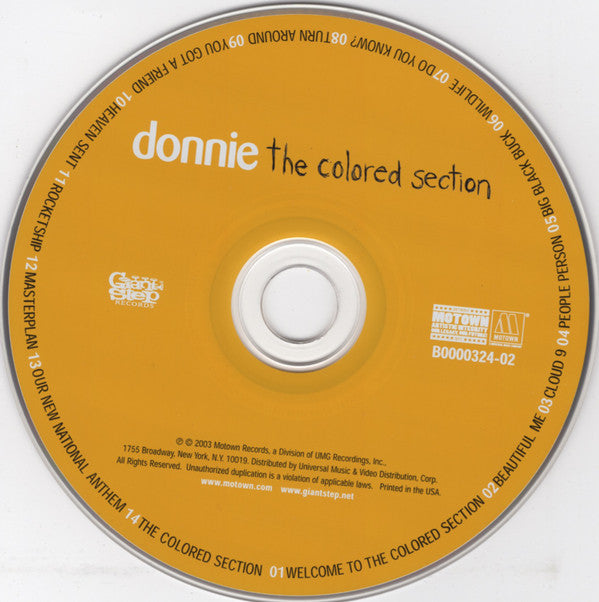 Buy Donnie : The Colored Section (CD, Album) Online for a great