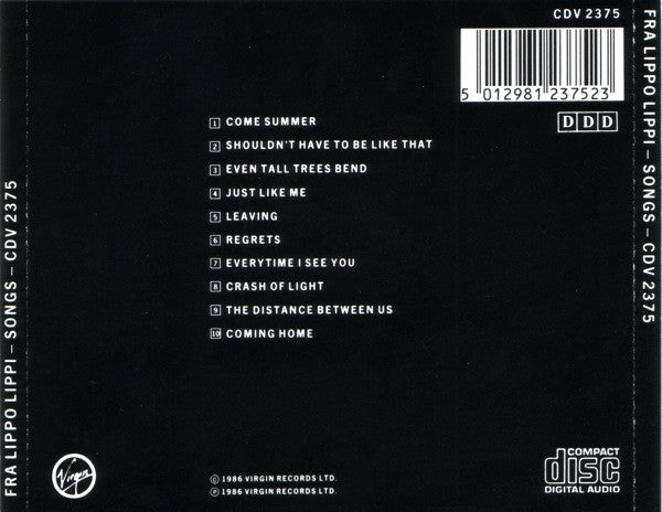 Buy Fra Lippo Lippi : Songs (CD, Album) Online for a great price