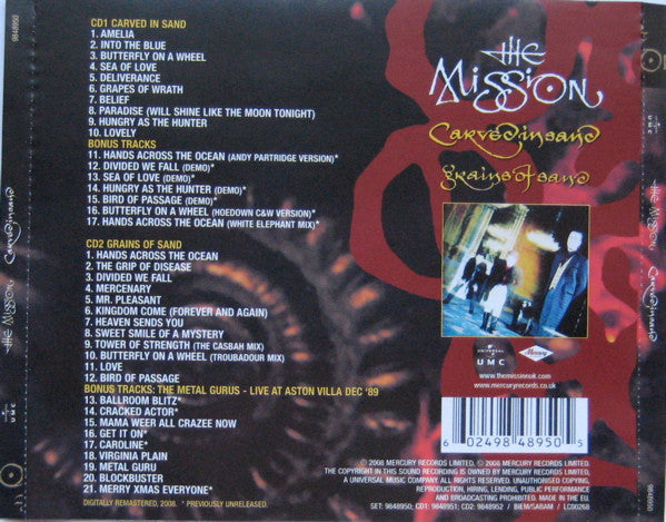 Buy The Mission : Carved In Sand (CD, Album, RE, RM + CD, Album